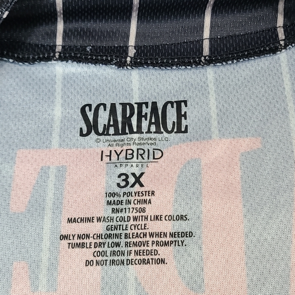 Scarface Movie "The World is Yours " pinstripe baseball jersey size 3XL - Picture 3 of 5